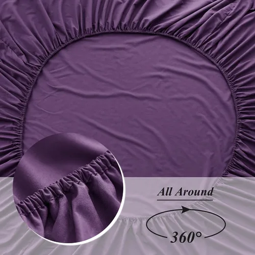 Miniatura 4 de Sábana bajera ajustable individual – Microfibra prémium 1800 súper suave y acogedora, resistente a las arrugas, la decoloración y el encogimiento