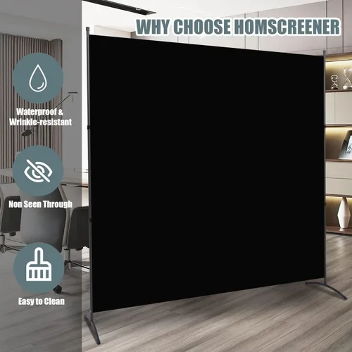 Miniatura 2 de Divisor de habitación, pantalla de privacidad de un solo panel, 71 x 72 pulgadas de alto, divisor grande para separación de habitaciones, tela