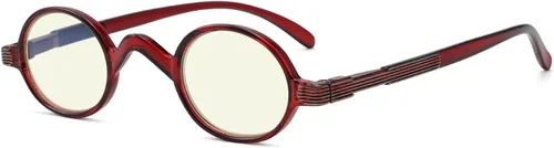 Miniatura 13 de Eyekepper Lentes de filtro de luz azul, lentes de computadora, lectores de bloqueo redondo pequeño con bisagras de resorte, Lente Lente