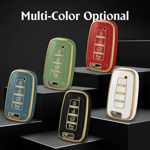 Miniatura 7 de Estuche para Llave Inteligente de TPU Funda Protectora Compatible con Azera Elantra GT EQUUS Genesis Coupe Santa FE Sonata Tucson Veloster KIA