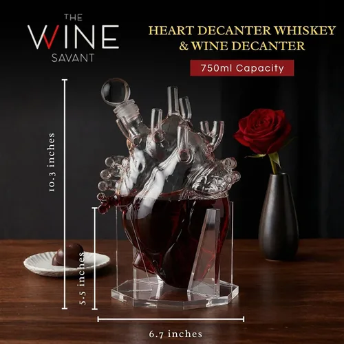Miniatura 6 de Heart Decanter - Juego de decantador de whisky y vino, aireador de órganos, con texto en inglés «That Someone You Love», regalo para médicos