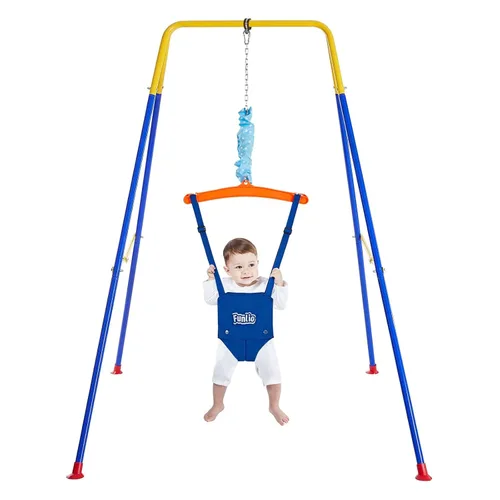FUNLIO Saltador de bebé con soporte para 6-24 meses, saltador de bebé para jugar en interiores/exteriores, rebotador de bebé para bebé niña/niño,