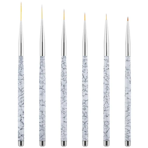 Miniatura 8 de Tbestmax Cepillo profesional para arte de uñas, pintura en gel UV, pinceles de uñas acrílicas, pinceles de rayas para trazos cortos, detalles