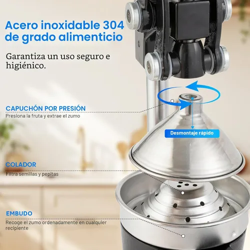 Miniatura 6 de Exprimidor manual de hierro fundido, exprimidor de cítricos a mano, exprimidor de limón naranja, exprimidor manual resistente, grado comercial
