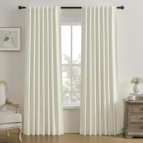 Miniatura 65 de Cortinas opacas de 54 pulgadas de largo para dormitorio, sala de estar, cortinas beige con aislamiento térmico, oscurecimiento de la habitación