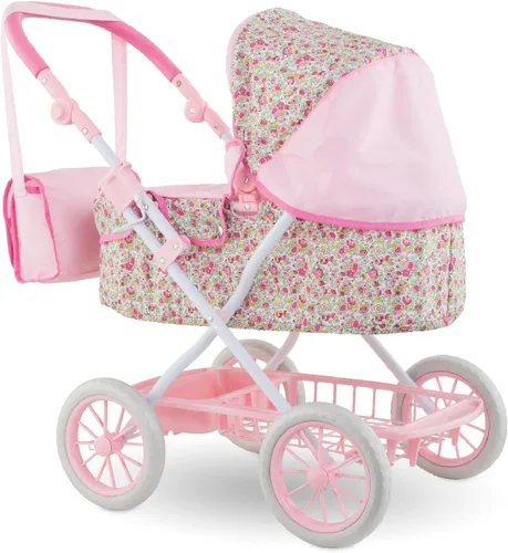 Miniatura 5 de Corolle Cochecito de muñeca de bebé para niñas, cochecito de bebé plegable de juguete para muñecas con diseño de carro, cochecito rosa