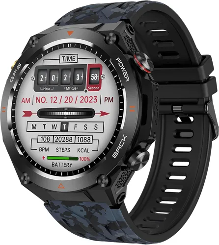 Miniatura 12 de Yihou ABC - Reloj inteligente de seguimiento GPS para hombre, senderismo, correr, resistente, militar, con marca/respuesta de llamada, brújula