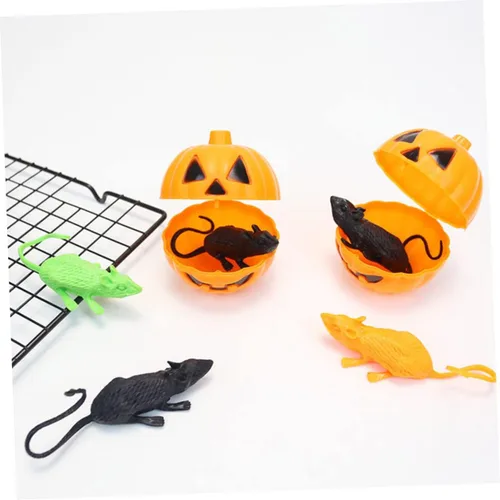 Miniatura 4 de 18pcs Simulation Mouse Figurine Skeleton Animals Halloween Decor Fake Poop Halloween Gnome Rats Decorations Prank Mouse Realistic Rats Soft Rubber
