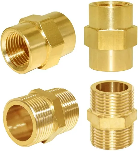 Miniatura 13 de Joywayus 5 unids latón tubería hexagonal pezón igual 1/4 "macho NPT macho aire combustible agua