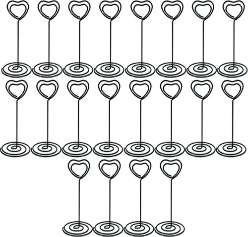 Soporte para números de mesa de boda, paquete de 20 portatarjetas de nombre, soporte para fotos (paquete de 20, negro)