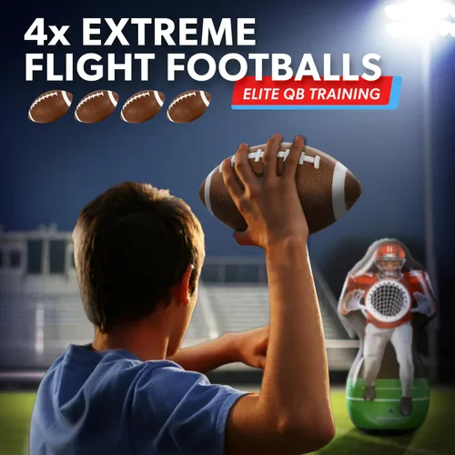 Miniatura 5 de GoSports Inflataman Football Challenge - Incluye 4 balones de fútbol de goma, bomba de balón y marcador - Juego inflable de lanzamiento