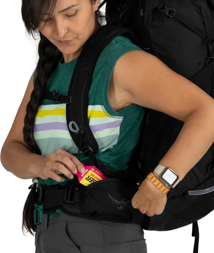 Miniatura 8 de Osprey Tempest 44L Mochila ligera de senderismo para mujer, mochila para viajes y campamento, pampa roja/gris carbón, M/L Pampas rojas/Gris carbón