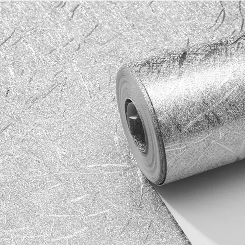 QIHANG Color plateado grueso impermeable 1.7 ft*32.8 ft=5.3㎡ del papel pintado del telón de fondo de pantalla de la TV del hotel KTV del hotel
