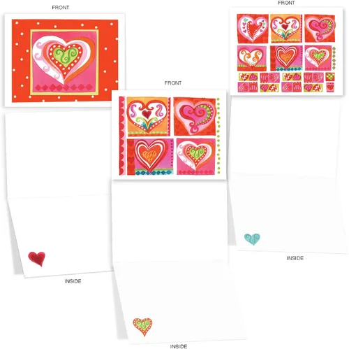 Miniatura 5 de The Best Card Company - 10 tarjetas de notas de corazón en blanco en caja (4 x 5.12 pulgadas) - Surtido de tarjetas de amor sinceras para todas
