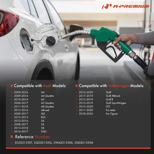 Miniatura 2 de A-Premium Tapa de gasolina Tapa de combustible compatible con Volkswagen Jetta Passat Golf Tiguan CC Eos GTI, Golf Alltrack R SportWagen, Tiguan
