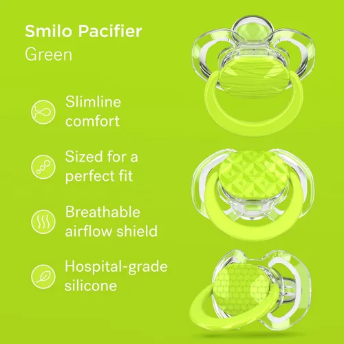 Miniatura 2 de Smilo Chupete para bebé con diseño ortodóntico para un desarrollo dental saludable, etapa 3 para bebés de 9 meses en adelante, paquete de 3 chupetes