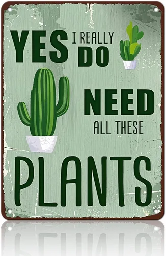 Miniatura 26 de Cartel de metal con diseño de cactus No Pricks Allowed de 8 x 12 pulgadas para decoración de pared
