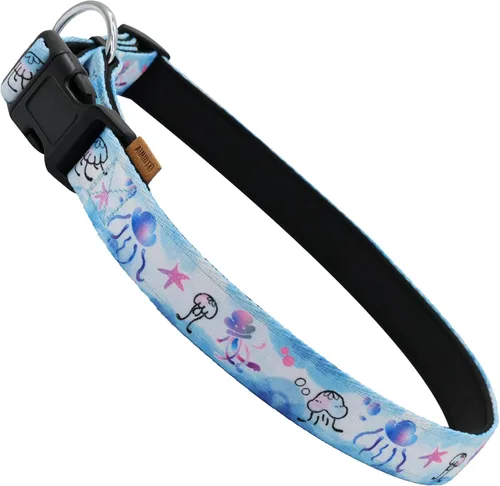 Miniatura 31 de Collar de perro, bonito patrón floral, collar suave y ajustable con hebilla de liberación rápida (S (cuello 11-18 pulgadas, ancho 5/8 pulgadas)