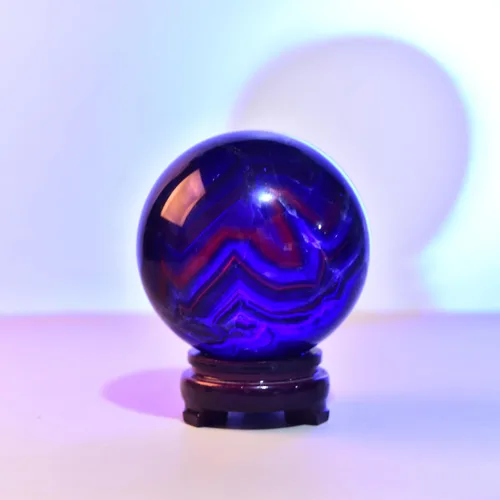Miniatura 152 de JIC Gem Esfera de cristal de cuarzo Pietersite, bola de cristal decorativa azules y marrones dorados para meditación, decoraciones de mesa