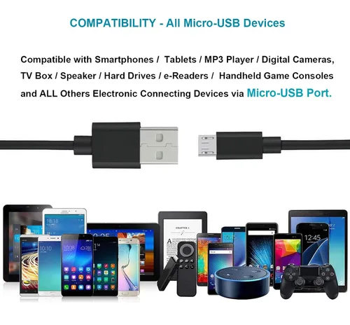 Miniatura 3 de MaxLLTo Cable micro USB, cable de carga micro USB para Android de 6 pies, compatible con Samsung HTC One A9, HTC ONE M9/M8/E8, One Remix, HTC Desire