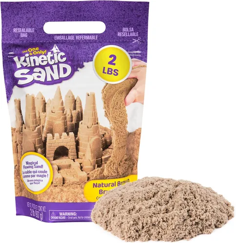 Miniatura 9 de Kinetic Sand, Arena de juego de playa de 3.25 libras, exclusiva de Amazon, bolsa resellable (el embalaje puede variar), juguetes sensoriales, Marrón