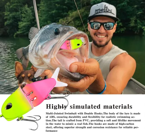 Miniatura 6 de Paquete de 7 Mini Cebo Deslizante, Cebo Deslizante Raptor, Señuelos de Pesca Swimbait para Agua Dulce y Salada, Increíble Regalo de Equipo de Pesca