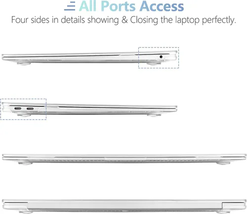 Miniatura 8 de MEEgoodo para MacBook Air de 13.3 pulgadas, funda 2021 2020 2019 2018 A2337 M1 A2179 A1932, carcasa transparente para MacBook Air M1, carcasa dura