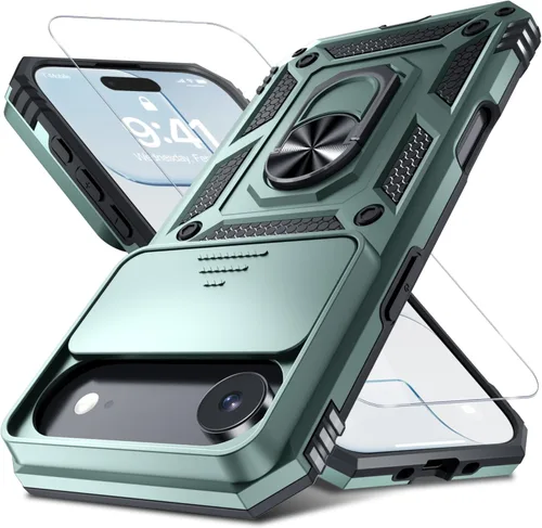 Miniatura 84 de Janmitta - Funda para iPhone 14 Pro con cubierta deslizante para lente de cámara incorporada + protector de pantalla, funda de cuerpo completo