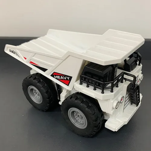Miniatura 9 de Camión volquete con control remoto, 2.4Ghz 11 canales RC vehículo de construcción de juguete con luces de música, camión de basura de transporte
