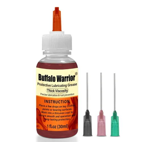 Lubricante y grasa para pistola de alta temperatura, fórmula sintética de alta viscosidad (-70°F a 400°F+) | Incluye aplicador de aguja de precisión