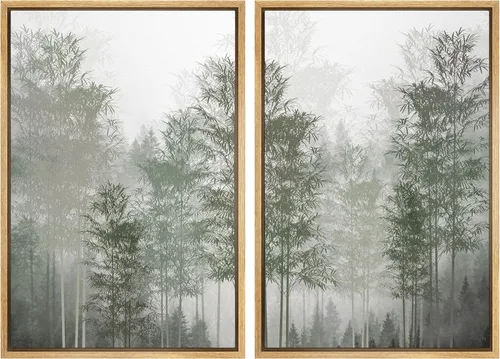 Miniatura 83 de MUDECOR Impresión en Lienzo Enmarcado Arte de Pared Anillos de Árbol de Madera de Roble Ilustración de la Naturaleza Arte Moderno Decorativo