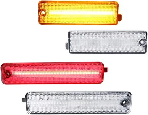 Kit de luces laterales con lente transparente ámbar/roja LED compatible con Pontiac Firebird Trans Am 1998-2002, reemplaza las luces laterales OEM