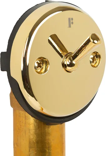 Miniatura 4 de Fine Fixtures Desagüe de ducha para bañera, tubo de latón calibre 20, kit de drenaje de desbordamiento de palanca de viaje, latón satinado