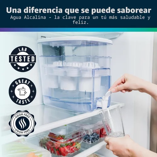 Miniatura 7 de Invigorated Water - Dispensador de filtro de agua alcalino para encimera, gran capacidad de 52 tazas, agua alcalina mineralizada, sin BPA, 96