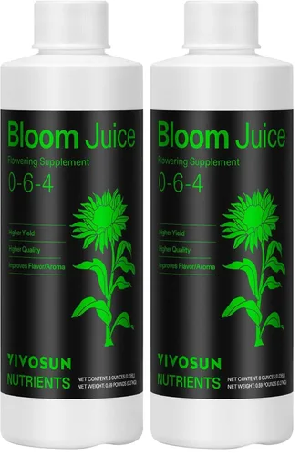 Miniatura 10 de VIVOSUN Bloom Juice (0-6-4), suplemento de floración fertilizante líquido para etapa de floración, alimento concentrado para plantas para todas