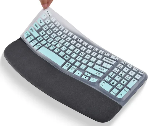 Miniatura 11 de Logitech Wave Keys MK670 Combo - Funda para teclado Logitech Wave Keys, funda protectora ergonómica inalámbrica para teclado, accesorios de piel