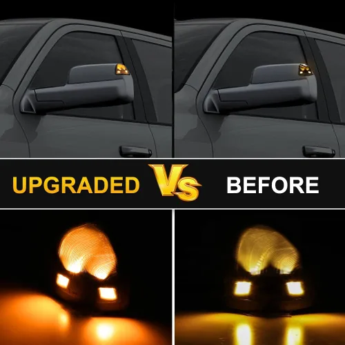 Miniatura 6 de Espejo lateral LED intermitente, luz de retrovisor izquierdo y derecho, lente de cubierta transparente para 68302828AA 68302829AA compatible