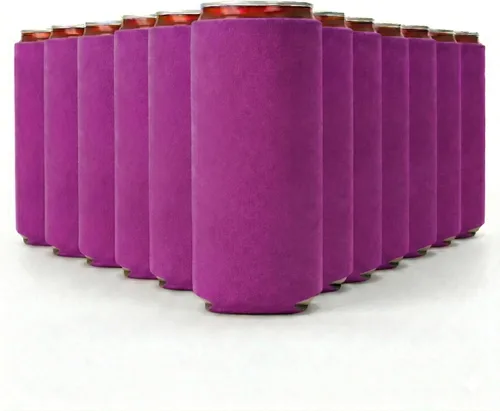 Miniatura 16 de Slim - Paquete de 12 fundas enfriadoras de latas con aislamiento de neopreno en blanco para latas de cerveza y refrescos delgados de 12 onzas