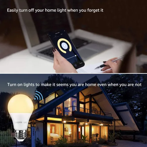 Miniatura 4 de Lighting EVER Bombillas LED inteligentes, compatibles con Alexa y Google Assistant, equivalente a 60 vatios, regulables con aplicación