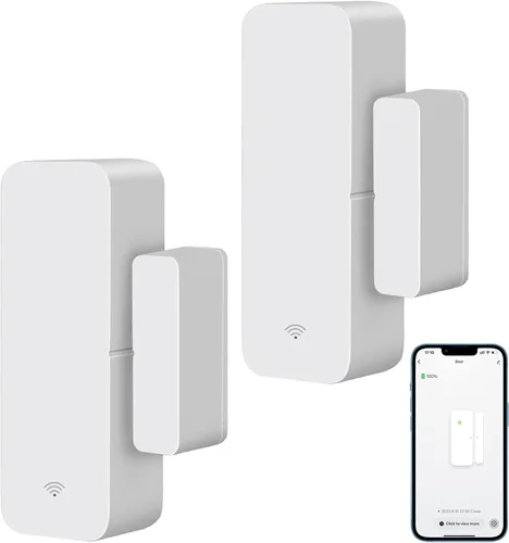 Miniatura 7 de Tuya - Sensor de puerta WiFi, sensor inteligente de ventana de puerta, alarma en tiempo real compatible con Alexa Google Assistant, sensor