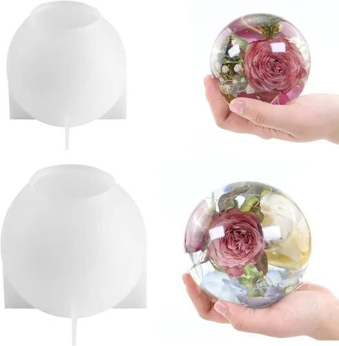 Miniatura 7 de Molde de resina esfera, moldes de silicona en forma de bola, moldes de resina epoxi 3D sin costuras de una pieza, molde de fundición de resina