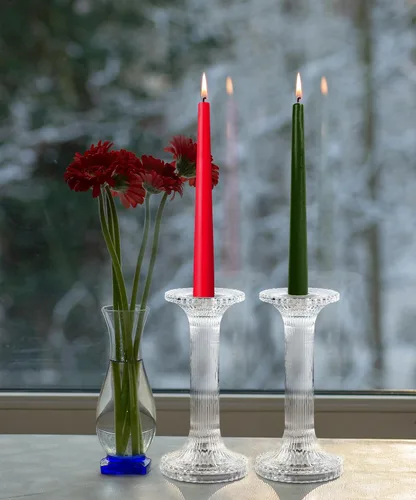 Miniatura 7 de Hyoola Velas de Navidad, velas cónicas verdes y rojas de 10 pulgadas, sin goteo, paquete de 12 velas navideñas sin perfume, hechas en Europa