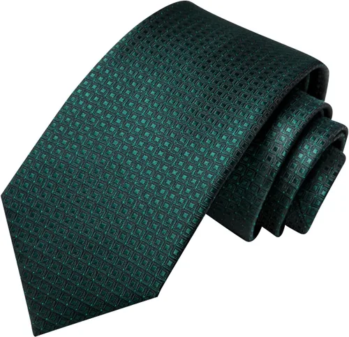 Miniatura 38 de Hi-Tie Corbata clásica de cachemira para hombre con pañuelo y gemelos a cuadros
