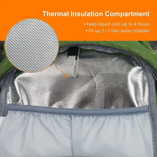 Miniatura 4 de Mochila de senderismo impermeable para ciclismo, 15L, ligera, duradera, para esquí, snowboard, correr, ciclismo MTB Oliva