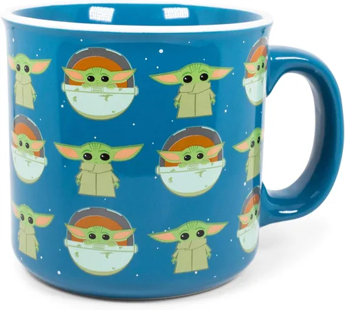 Miniatura 15 de Silver Buffalo Star Wars The Mandalorian The Child Stands, taza de café de cerámica, 20 onzas The Child Stands-Negro
