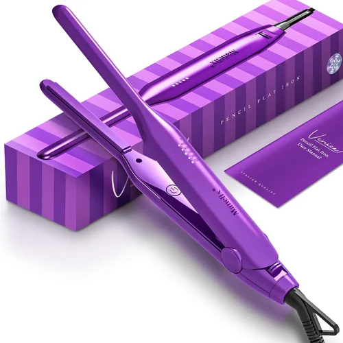 Mini Plancha Plana de Diseño Súper Delgado de 0.3 Pulgadas para Cabello Corto, Alisador y Rizador de Cabello 2 en 1, Plancha Plana Pequeña de