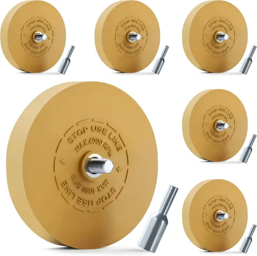 Miniatura 12 de Removedor de Calcomanías Rueda de Goma Borradora Rueda de Goma Borradora para Taladro Remueve Rayas de Automóviles Cintas de Vinilo y Adhesivos
