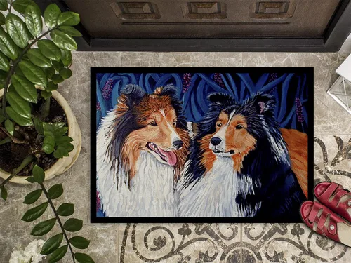 Miniatura 3 de Caroline's Treasures 7508MAT Sheltie - Tapete para puerta delantera, 18 x 27 pulgadas, para interiores y exteriores, para entrada, antideslizante