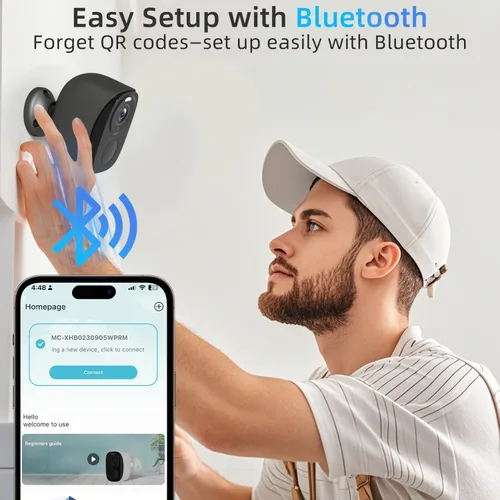 Miniatura 9 de 4 unidades de cámaras de seguridad 2K inalámbricas para exteriores, cámara de vigilancia para interiores del hogar, cámaras de seguridad WiFi Gris