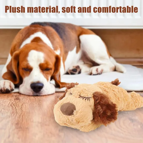 Miniatura 7 de Juguetes, animal de peluche interactivo con latido del corazón real, juguete de felpa suave y cómodo para gatos y perros, ayuda calmante
